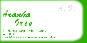 aranka iris business card